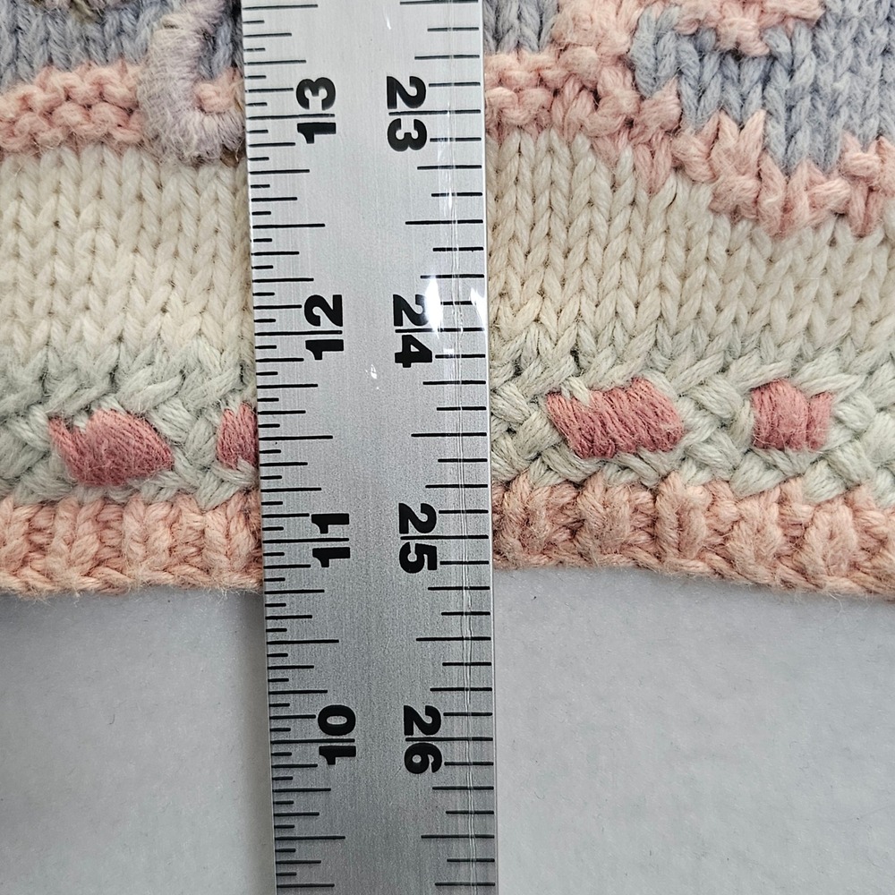 Cullinane Knitted by Hand Floral Cottagecore Ramie Cotton Sweater Sm. Pink Cream - Picture 8 of 11
